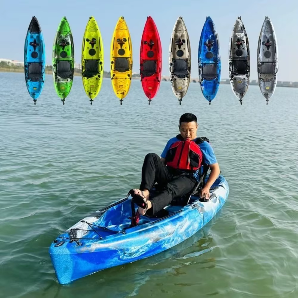 2025 Portable LLDPE Kayak With Split Hard Shell Electric Pedal-Driven Canoe For Solo Tandem Lake Sea Adventures Modular Assembly — image 5