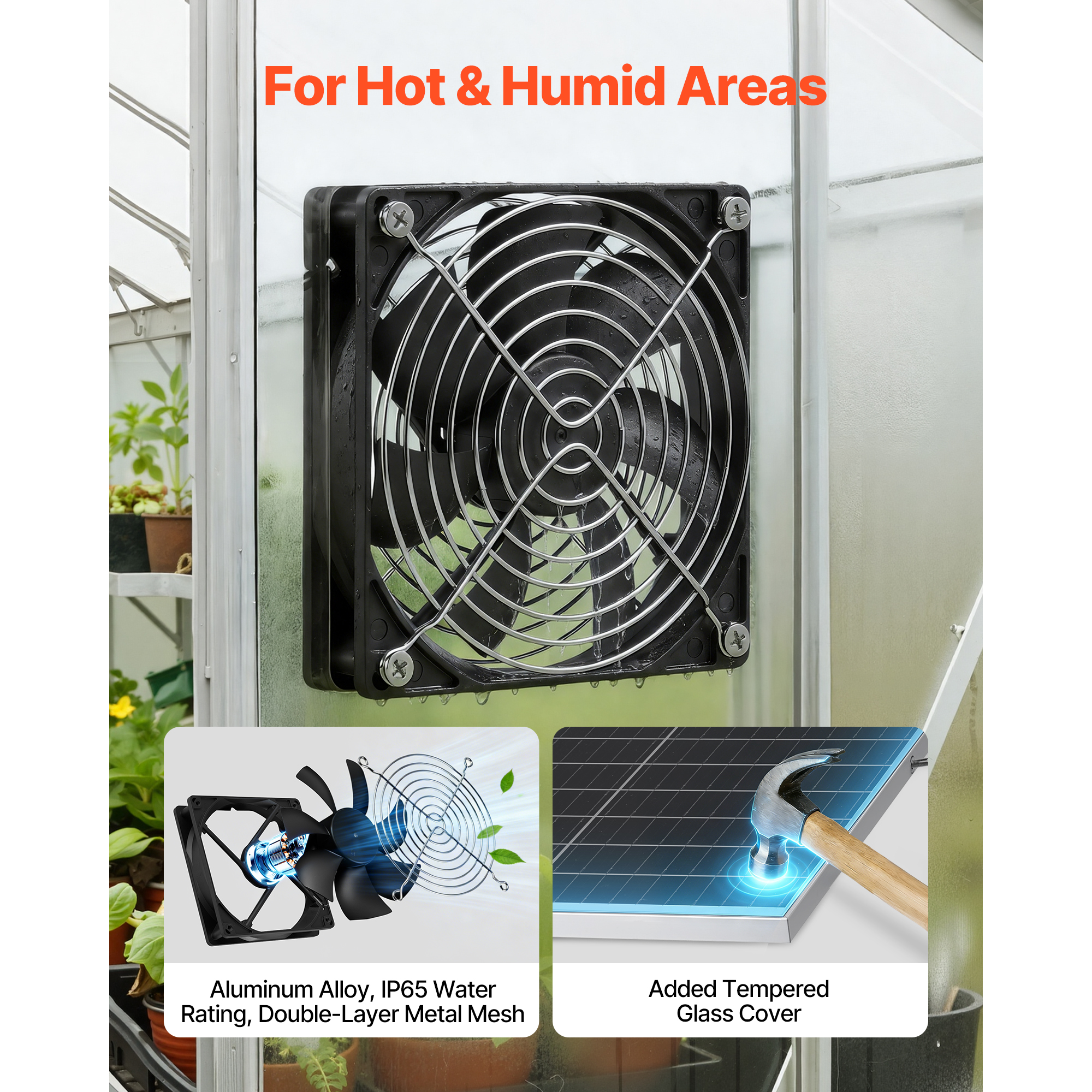 Ventilador Solar de Alta Velocidad, Panel Solar de 30W con 2 Ventiladores, Ángulo Ajustable, 2668 RPM, Instalación Flexible para Invernaderos, Tendas de Cultivo, Gallineros y Refugios — imagen 4