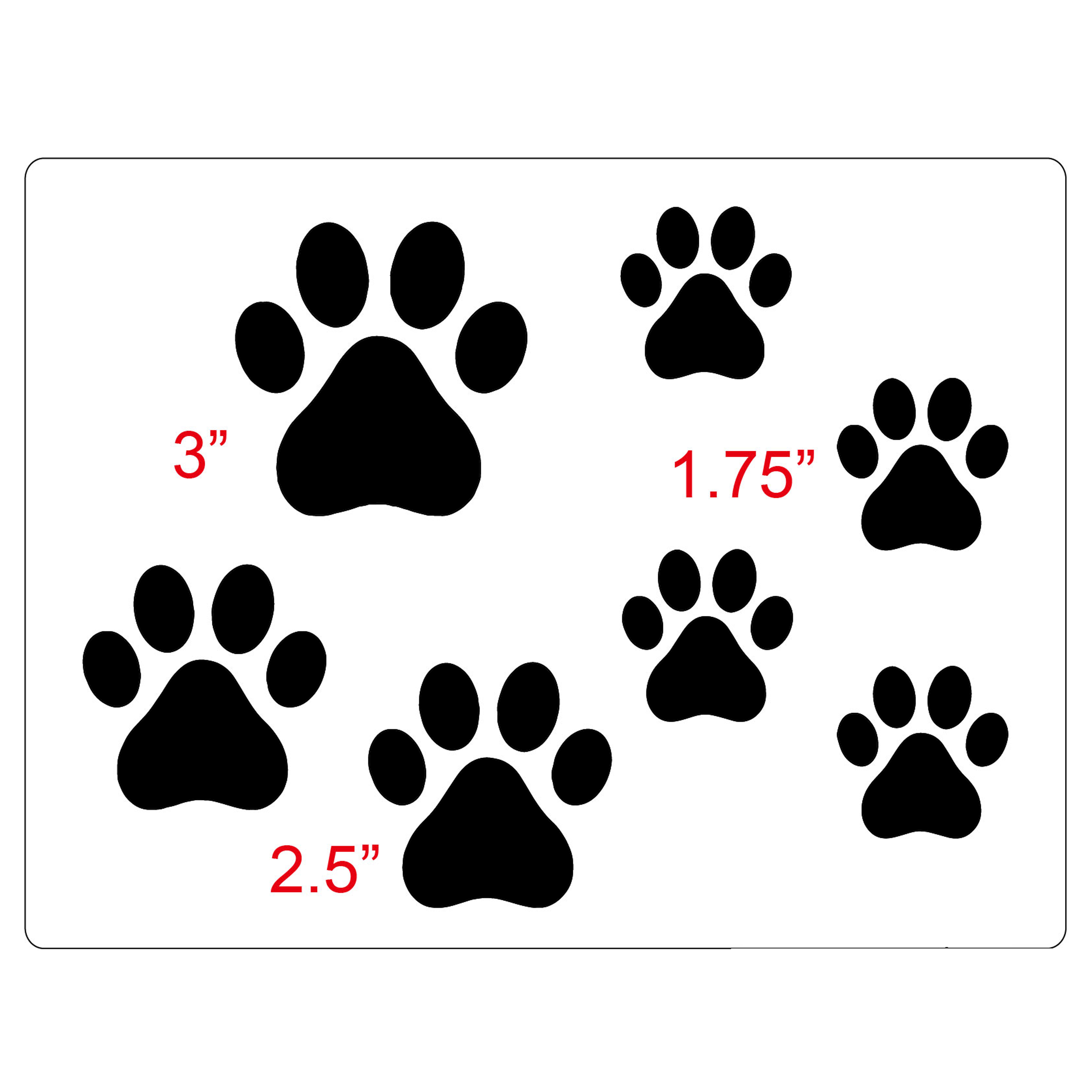 Plantillas de Huellas de Patas de Perro y Gato, Dos Hojas con Tamaños Variados — imagen 3