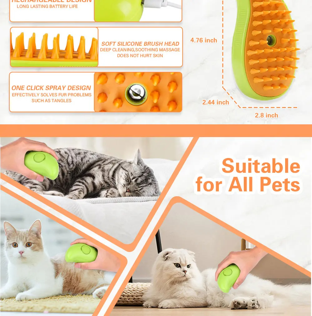 Cat Dog Steamy Brush - Yellow — image 3