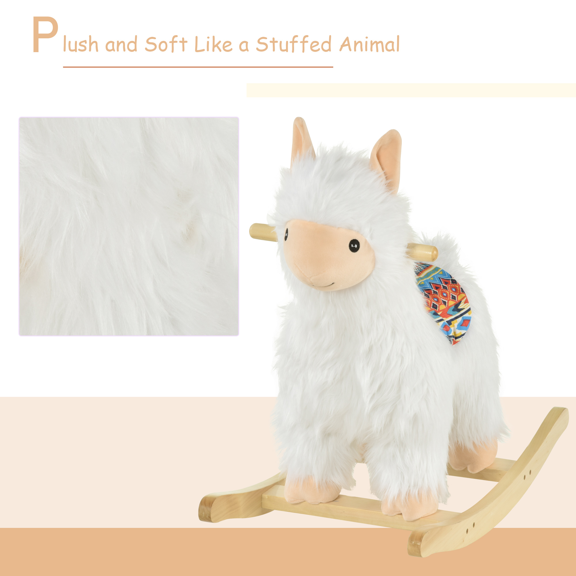 Caballo de Roca para Niños en Estilo Llama de Plush Suave para Crianzas de 3+ Años — imagen 5