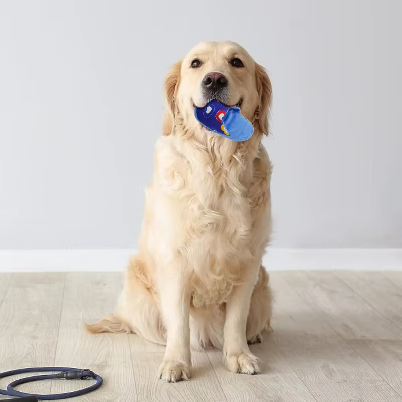 Durable Squeaky Plush Cartoon Dog Toy Cute Slipper Shape Plush Toys for Puppy Pet Interactive Teeth Training Toy Dog Accessories — image 4