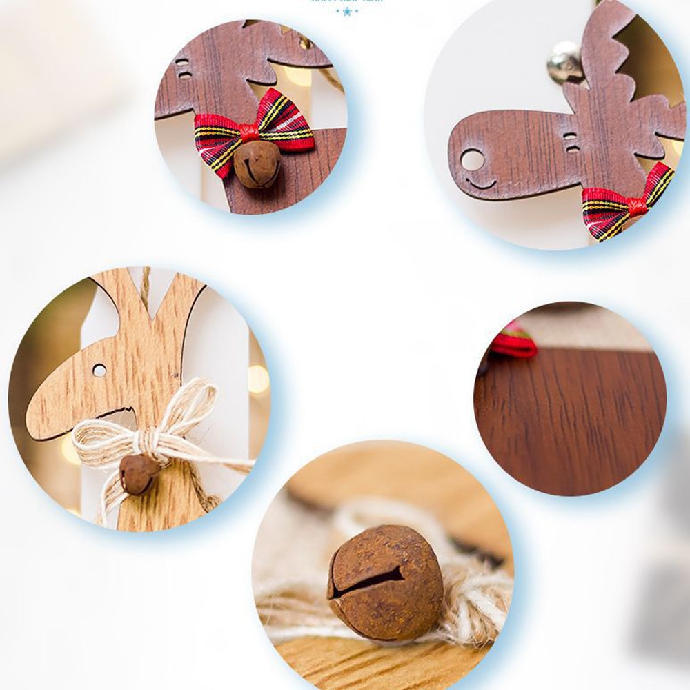 Cristal de Cervatillo en Madera para Collares y Decoraciones Navideñas DIY para Árbol de Navidad Regalo para Niños Colgantes Ornamentos Navideños — imagen 6