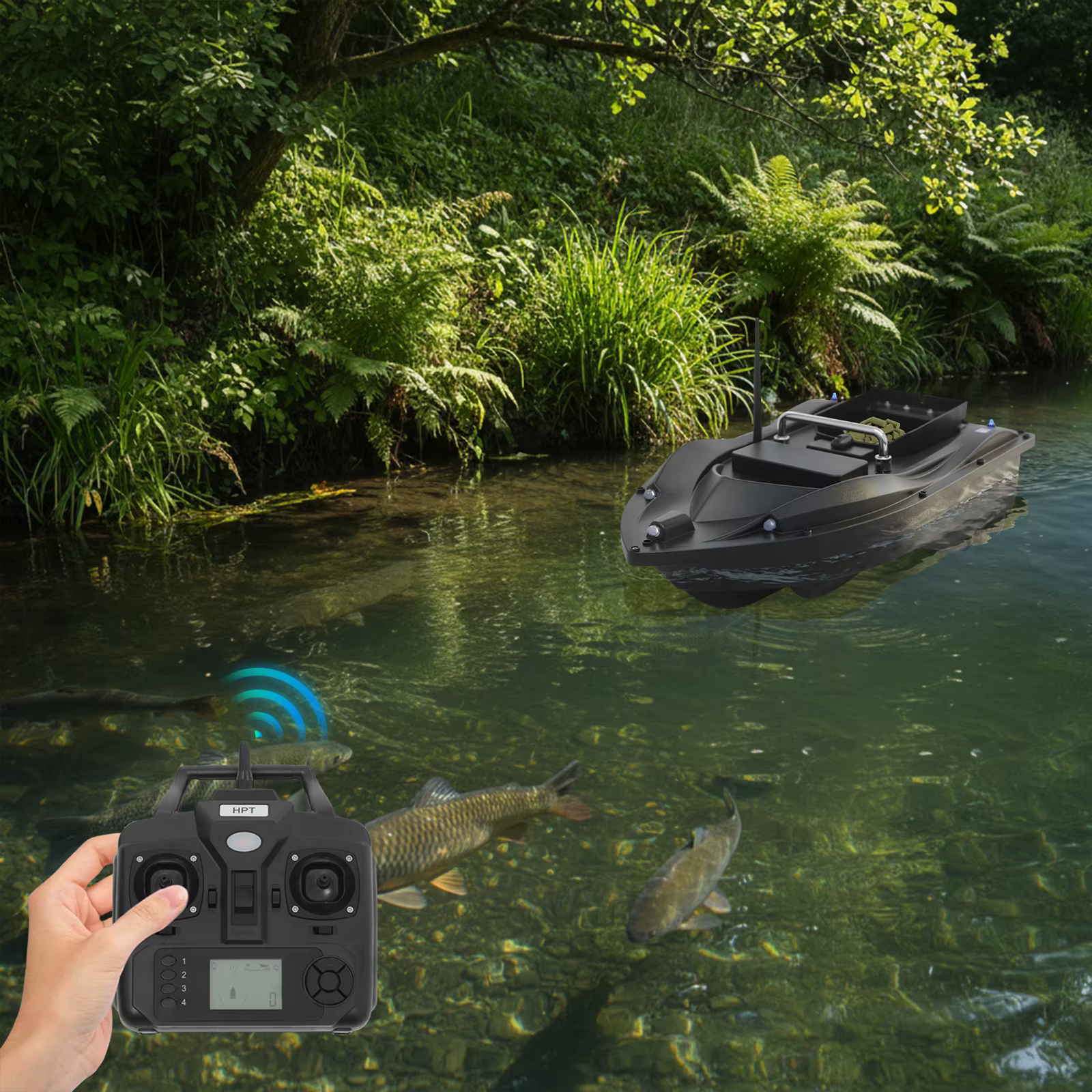Fishing Bait Boat with GPS, 16 Positioning Points Fishing Bait Boat, Bait-Boat with Remote Control for Lakes — image 3