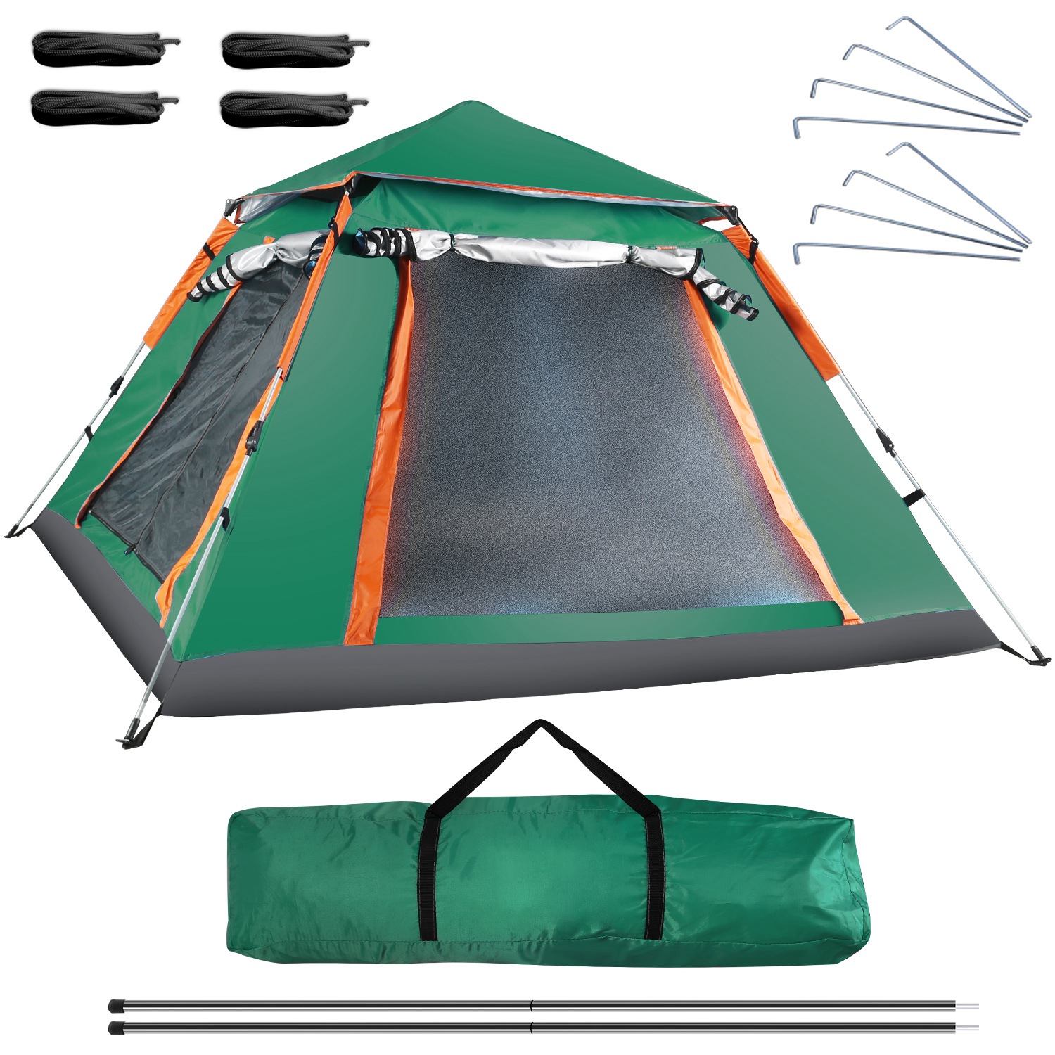 Tienda de Campaña para 4-5 Personas con 2 Mosquiteros en las Ventanas, Bolsa de Transporte, Impermeable, 7.05x7.05x4.46ft, para Senderismo, Escalada, Aventura y Pesca, Envío por FedEx — imagen 5