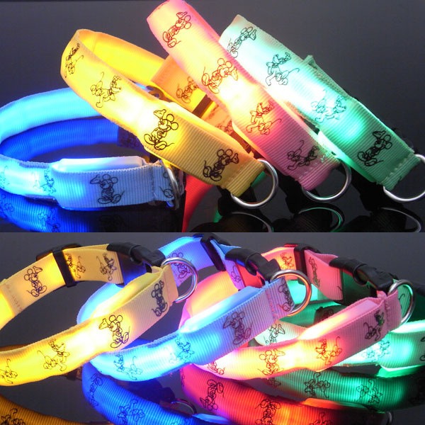 Small Dog Pet Traction Dog Collar Led Luminous Collar Than Bear Teddy Dog Cute Luminous Pet Collar — image 2