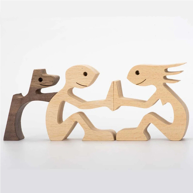 Escultura de Madera para Decoración de Hogar con Perro y Dueño - Regalo de Navidad para Amantes de los Animales — imagen 55