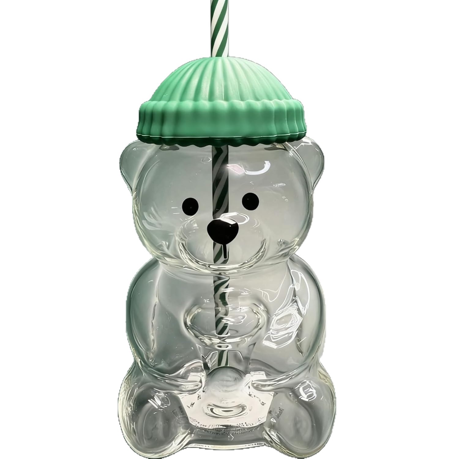 Vaso de Cristal con Popote Osito Bearista, Vaso de Cristal en Forma de Oso con Popote — imagen 1