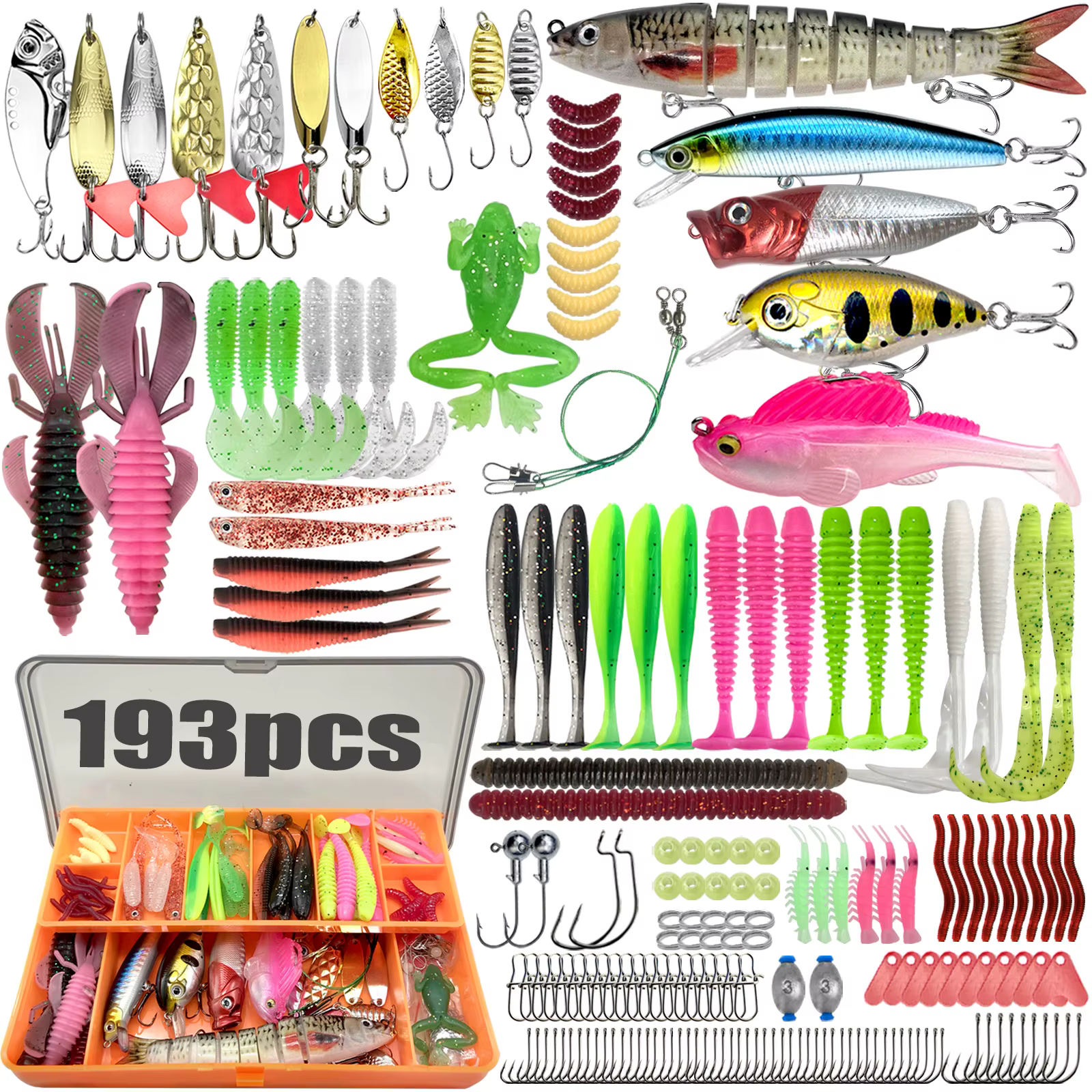 Fishing 83/133/193/239/409pcs Fishing Lure Kit For Trout/Pike/Bass Multi-Lure Fishing Set Layered Tackle Pro Gear Tackle Box — imagen 4
