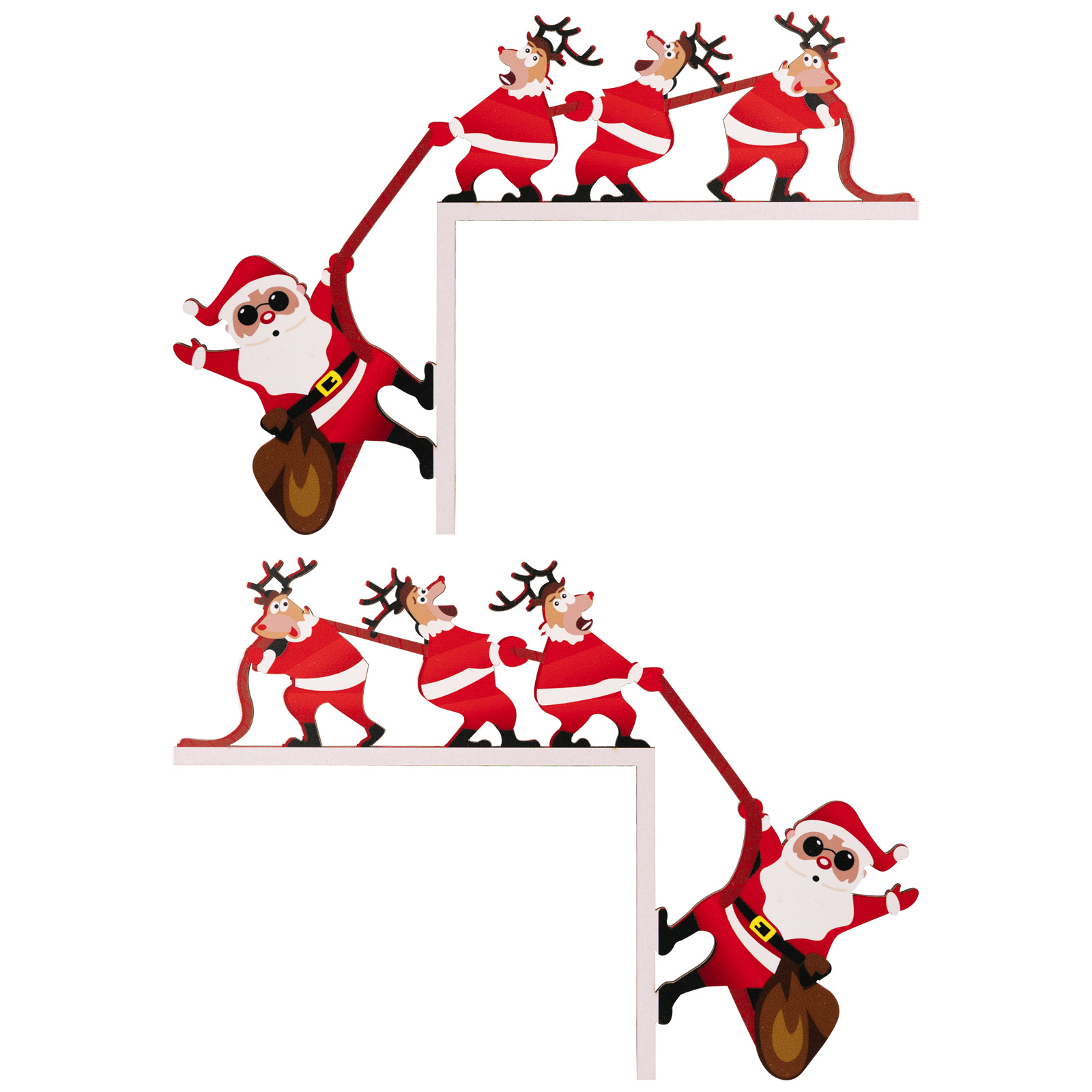 Decoraciones Navideñas Puerta de Entrada Colgante Santa Claus y Renos — imagen 1