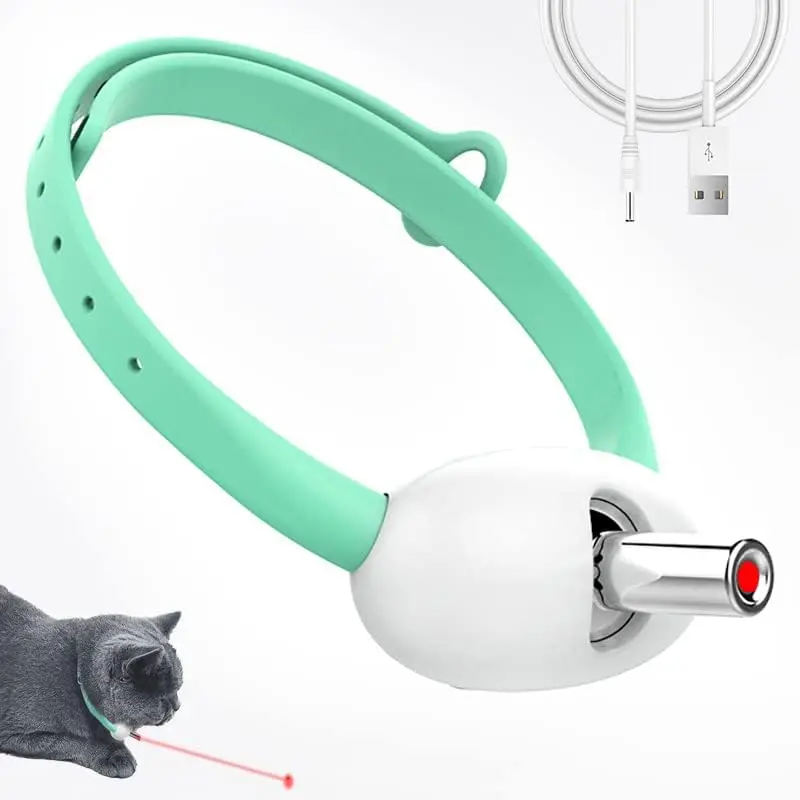 Laser Pointer Collar for Cats Wearable Automatic Cat Laser Collar Toy Electric Smart Amusing Collar for Kitten USB Rechargeable — image 1