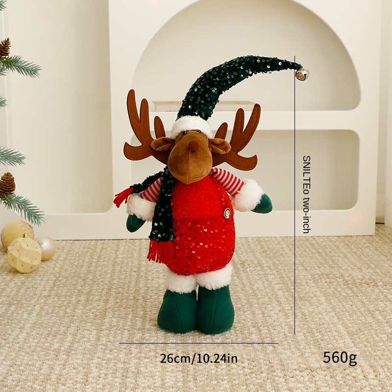 Standalone Christmas Standing Stretch Dolls, Hotel Window Display Snowman Reindeer Plush Toys Decorations — image 11