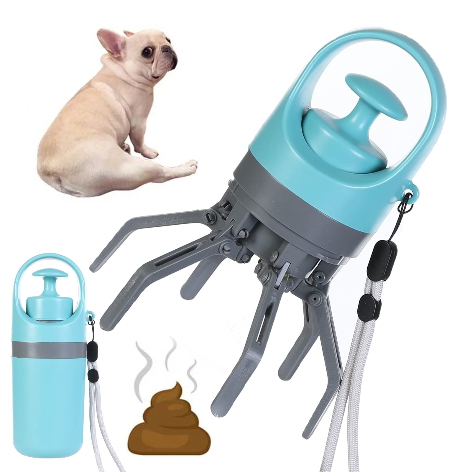 Soplador Portátil Ligero de Heces Caninas con Dispensador Integrado de Bolsas para Recoger Excrementos de Perros con Ganchos de 8 Patas — imagen 1