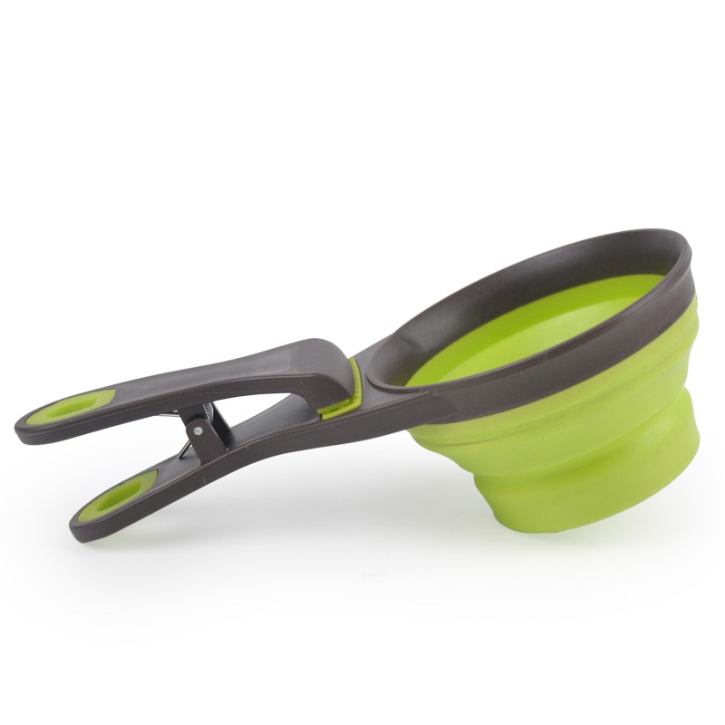 Multifunctional Folding Silicone Dog Bowl Feeder Portable Pet Food Container Measuring Cup Spoon Dogs Feed Storage Tool — image 2