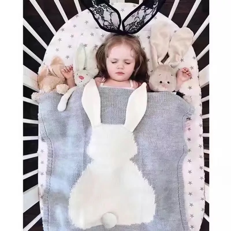 Manta de Alpaca para Niños - Manta de Cama para Bebés Chicos con Conejo Adorables, Acondicionada, Manta de Lana para Dormir — imagen 2