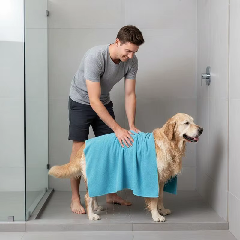Pet Bath Towel Quick Dry 1PC Ultra Absorbent PVA Microfiber for Dogs Cats for Grooming Travel Home Use — image 5