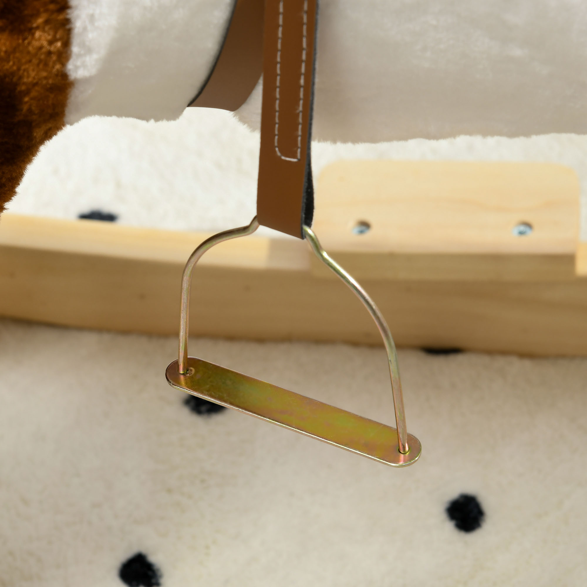 Caballo de Madera con Sonido, Poni para Niños con Silla y Restaurones, Regalo para Edad 3-8 Años, Marrón — imagen 6