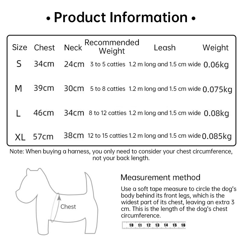 Adjustable pet harness set (small dogs/cats): vest, collar, leash. Fits French Bulldogs, Chihuahuas, etc — image 16