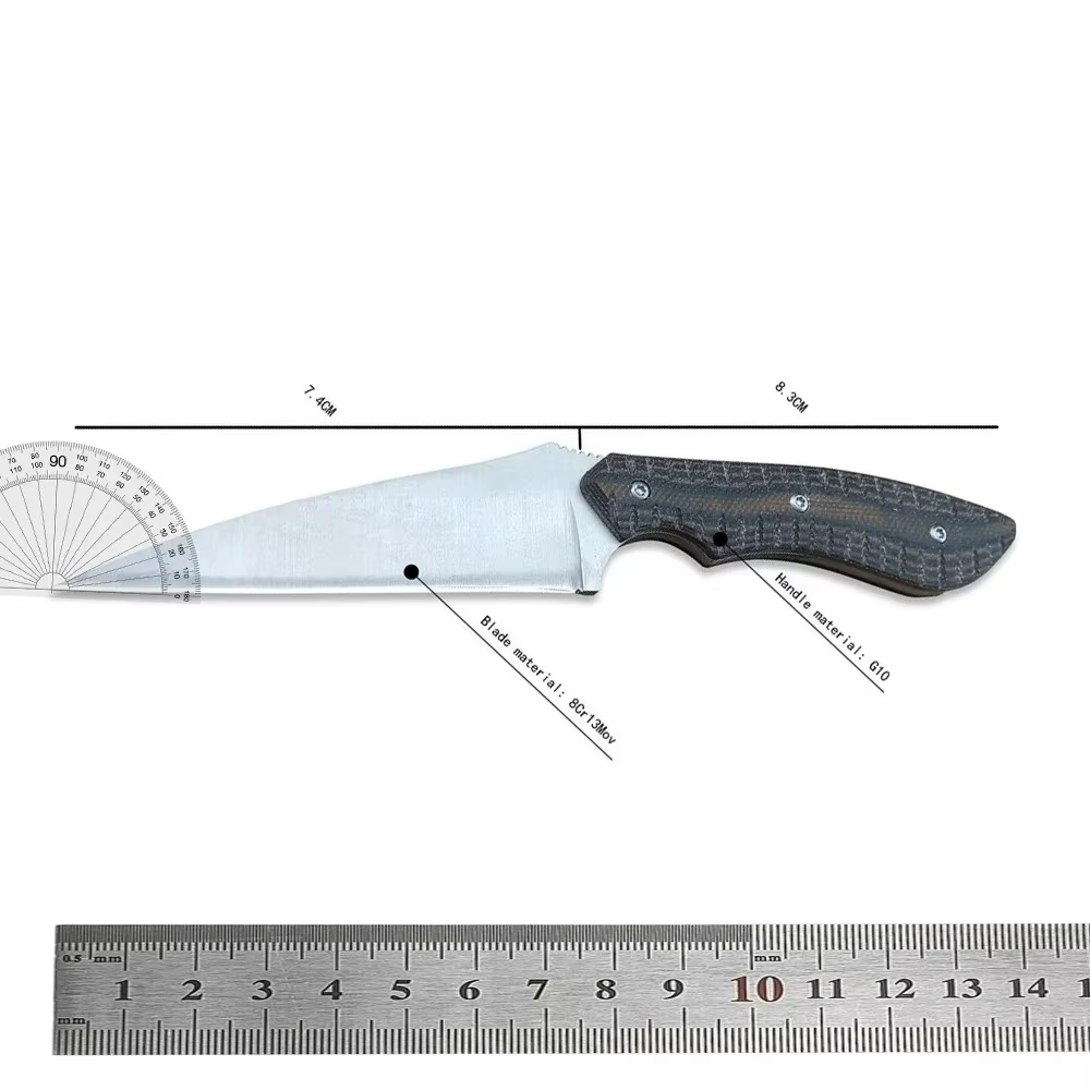 Multifunctional outdoor hiking mountaineering fixed-blade knife 8Cr13Mov blade G10 handle portable camping fishing knife — image 6