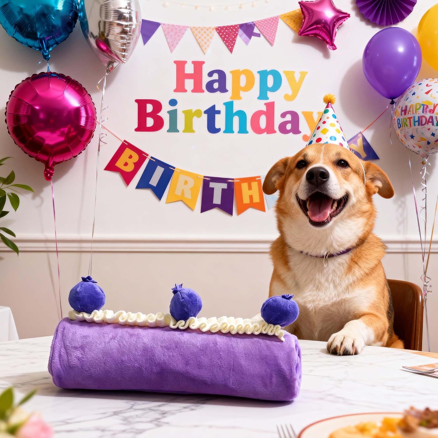 Blueberry Cake Snuffle Toy For Dogs And Puppies, Crinkle Hide-and-Seek Puzzle Enrichment Toy For Small And Medium Dogs — image 3