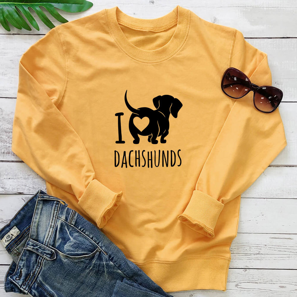 I Love Dachshunds Dog Printed Hoodie — image 5