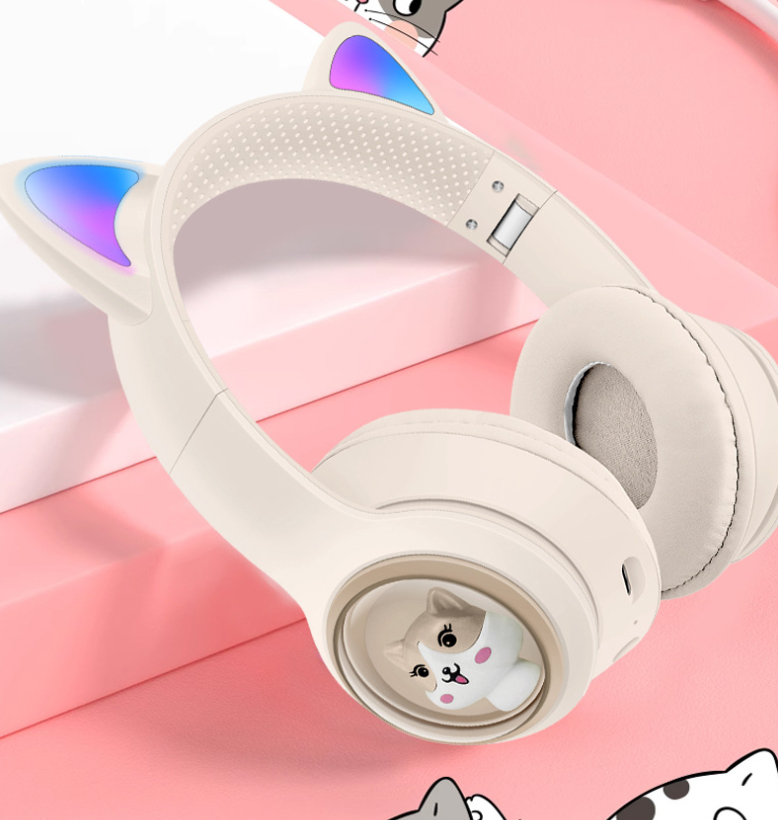 AKZ-01 Children's Cartoon Luminous Cute Pet Bluetooth Earphones Stereo Head mounted Bluetooth Earphones — image 4