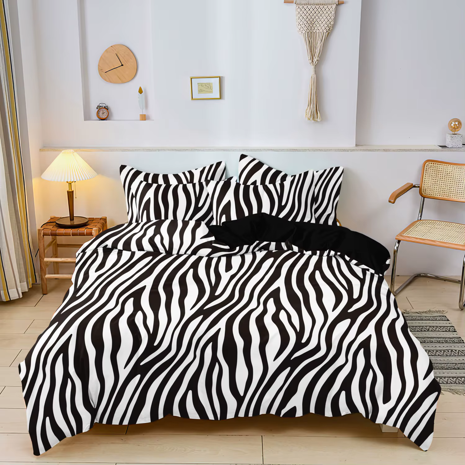 3pcs Bedding Set Rose Red Zebra Print Leopard Print Digital Print Duvet Cover Set, Digital Print, Using A Family Hotel Dormitor — image 6