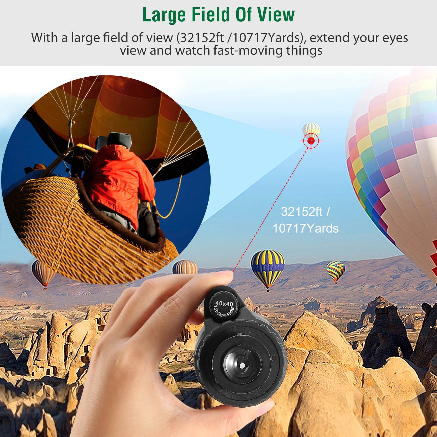 40 Plus 40 HD Optical Monocular Telescope With FMC Lens For Outdoor Low Light Vision Scope Phone Holder Tripod Compass For Bird Watching Hunting Camping Hiking Sport Event — image 9