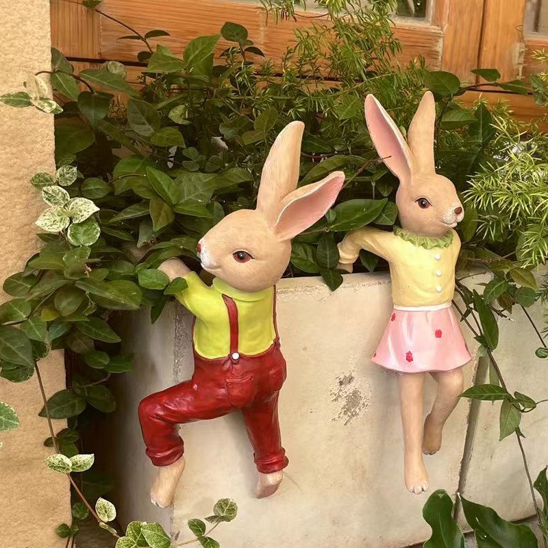 Crawling Bunny Hanging Flower Pot Decoration Balcony — image 5
