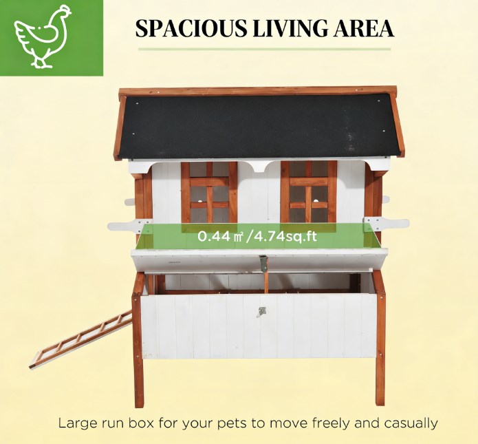 Portable Chicken House, Chicken Coop Wooden Chicken House, Rabbit Hutch Raised Poultry Cage — image 5