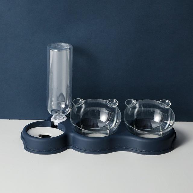 Pet Bowl Plastic Dog Bowl Double Bowl Automatic Drinking Water Anti Spill Food Bowl Pet Bowl Cute Cat Rice Bowl Cat Bowl — image 6