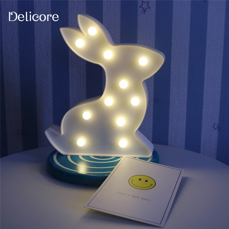INS Creative Cute Rabbit Animal Modeling Light Children's Room Atmosphere Decoration Fun Night Light Shooting Props — image 2