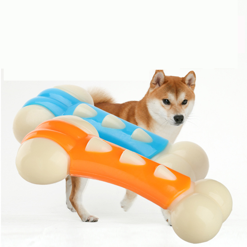 Juguetes para Mascotas Hueso de Nylon y PU Sabor Carne Resistente a Mordiscos Perro Pastor Alemán Collie Fino Puppy — imagen 1