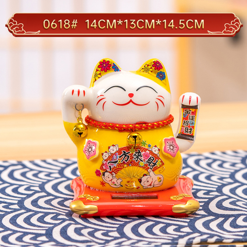 Gato de suerte chino decorativo que puede mover la mano anualidad regalo para coches pequeños adornos artesanías — imagen 15