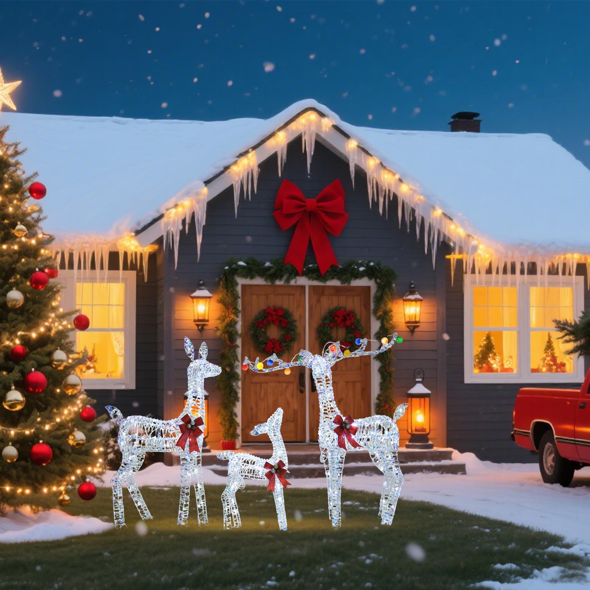 Decoraciones de Renos de PVC con Estampado Arcoíris: Estilo Elegante y Manual para Navidad Indoors y Outdoors — imagen 14