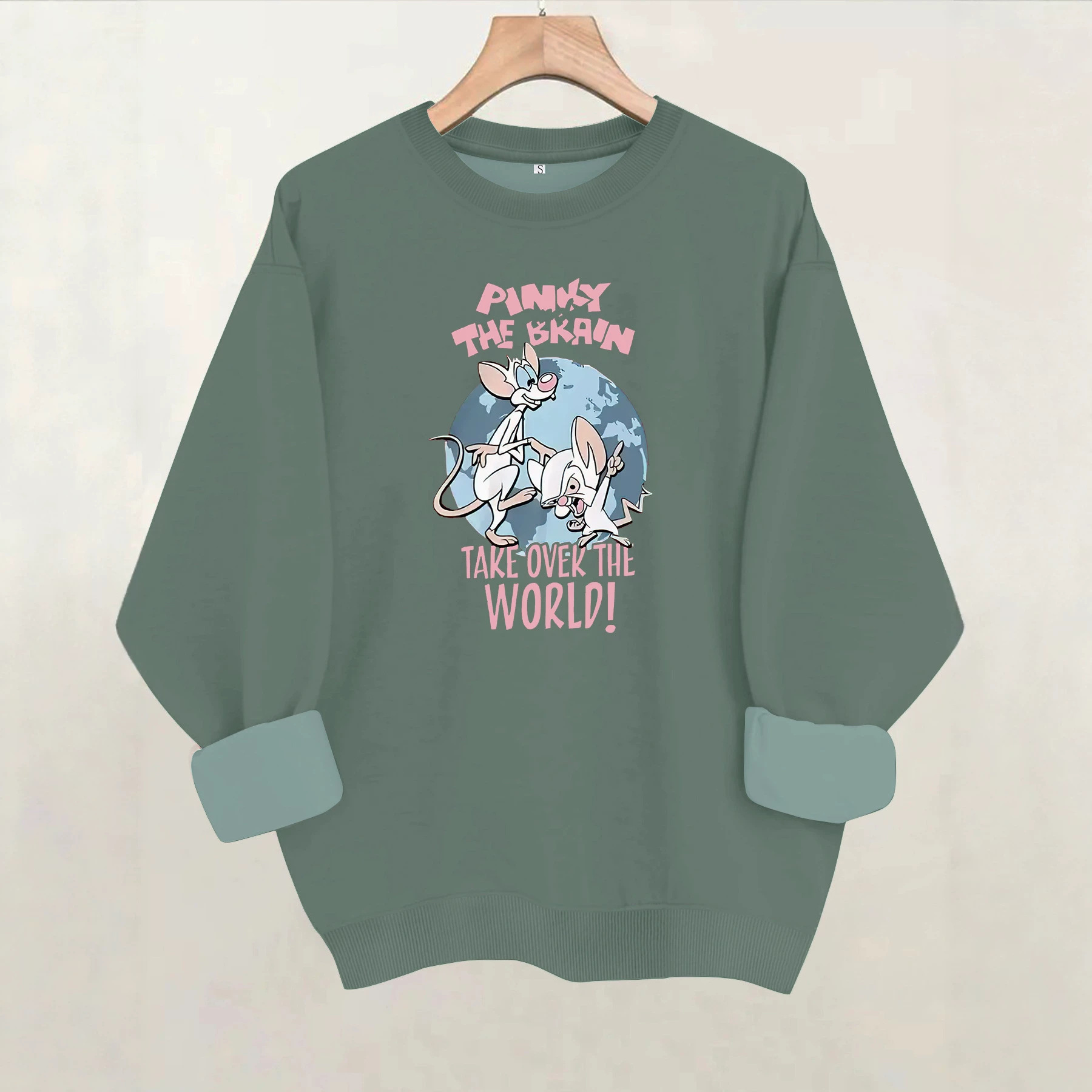 Mouse letter printed fleece hoodie — image 5