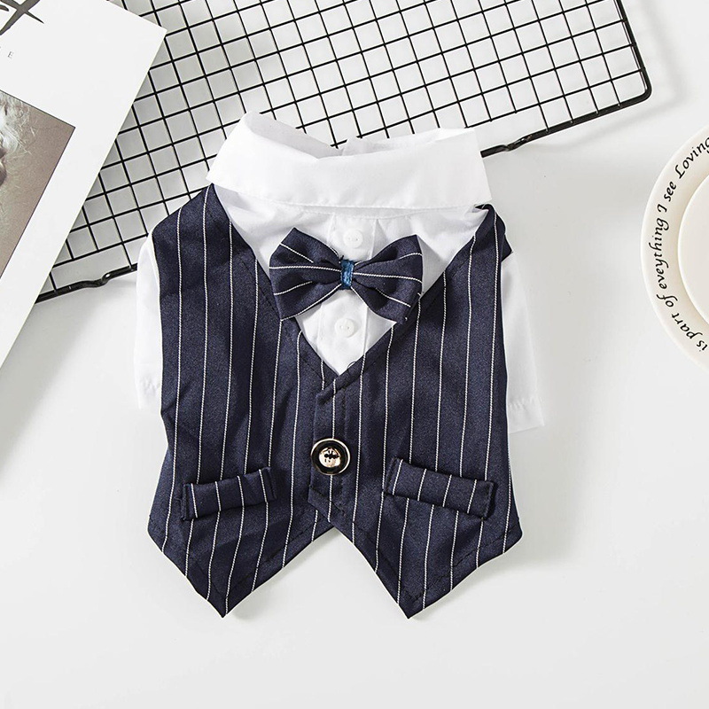 Pet Dog Suit Summer Thin Teddy Suit Shirt Suit Wedding Dress Dog Cat Spring Summer Clothes — image 9