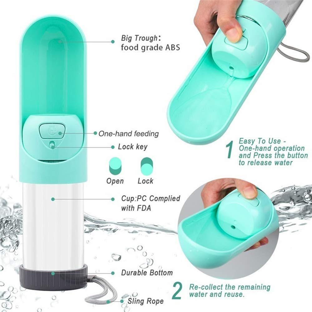 Portable Pet Dog Water Bottle Drinking Bowls For Small Large Dogs Feeding Water Dispenser Cat Activated Carbon Filter Bowl — image 4