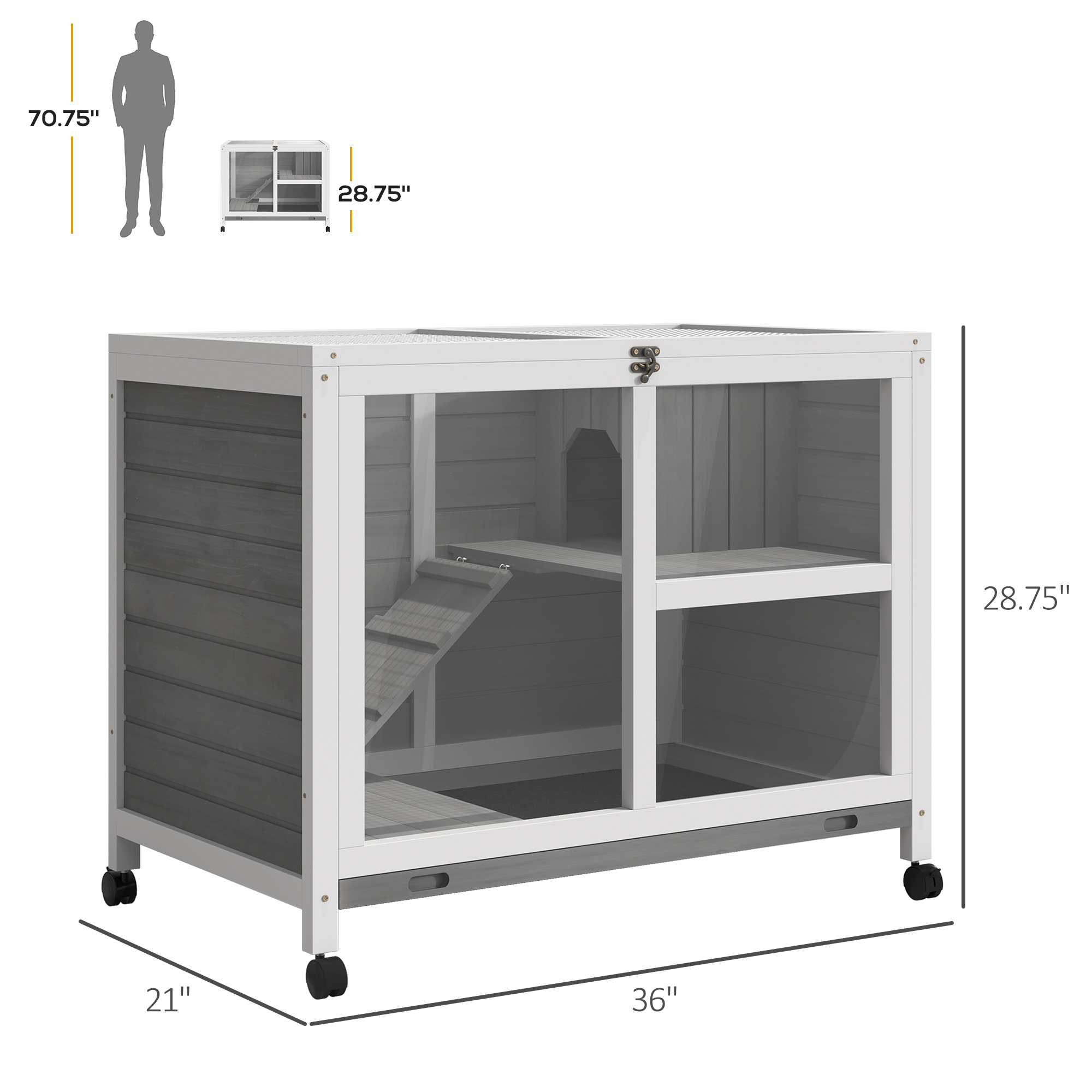 Caja para Conejos de Mesa/Torre con Ruedas — imagen 3
