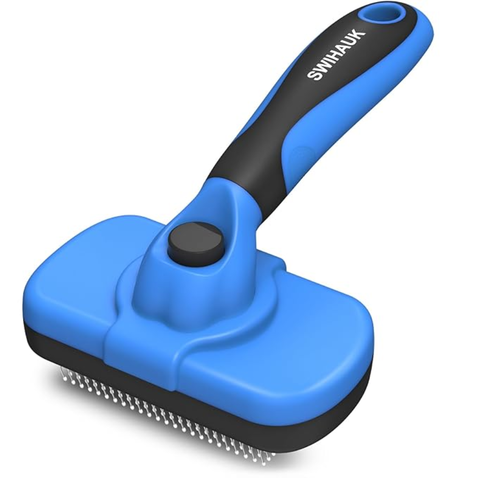 Pelo Suave Self Cleaning Cepillo de Pelo para Perros y Gatos Amigable con la Piel Despejador de Pelos Herramienta de Aseo para Mascotas Azul — imagen 1