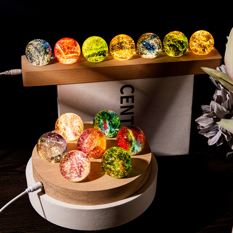 Creative Colorful Glass Dragon Ball Luminous Crystal Ball Seven Star Array Birthday Gift Home Decoration Light Luxury Ornament — image 3
