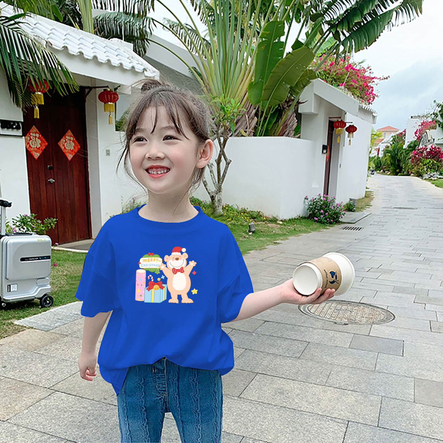 Cute Cartoon Bear Print Short Sleeve T-Shirt for Kids — image 2