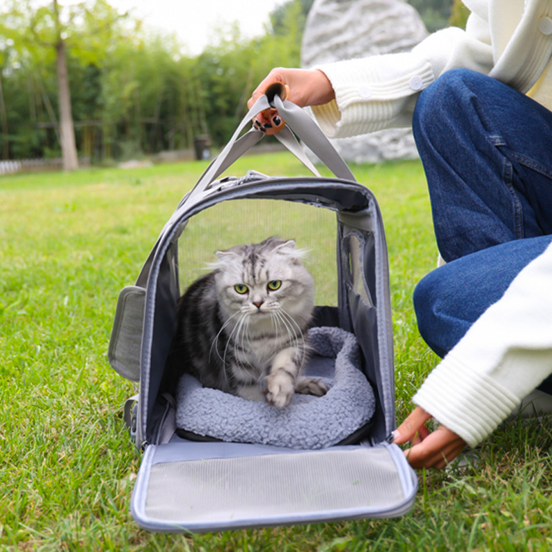 Cat Backpack Portable Folding Pet Go out Bag Breathable Single Shoulder Hand Cat Bag Large Capacity — image 3