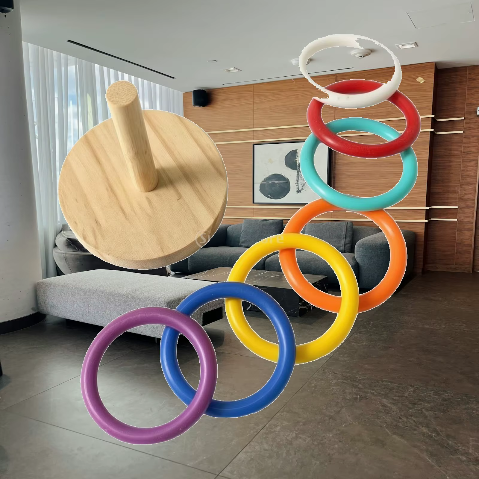 Parrot Training Rings Bird Interactive Toy with Seven Colorful Hoops for Parrot Playground and Learning — image 1