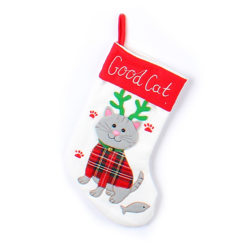 Cute Cat and Dog Christmas Socks Cartoon Christmas Socks Pendant Christmas Tree Gift Bag Decorative Socks — image 4