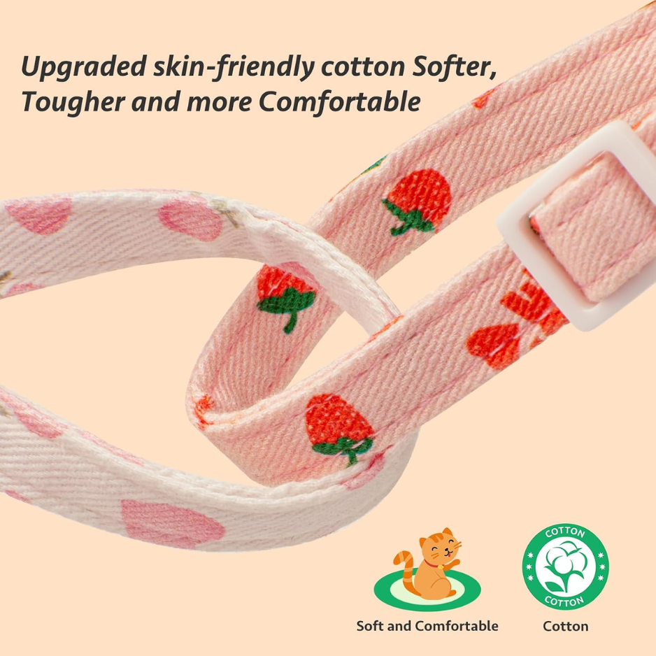 2 Pack Cotton Cat Collar Strawberrie White Heart Cute Kitten Collar — image 3