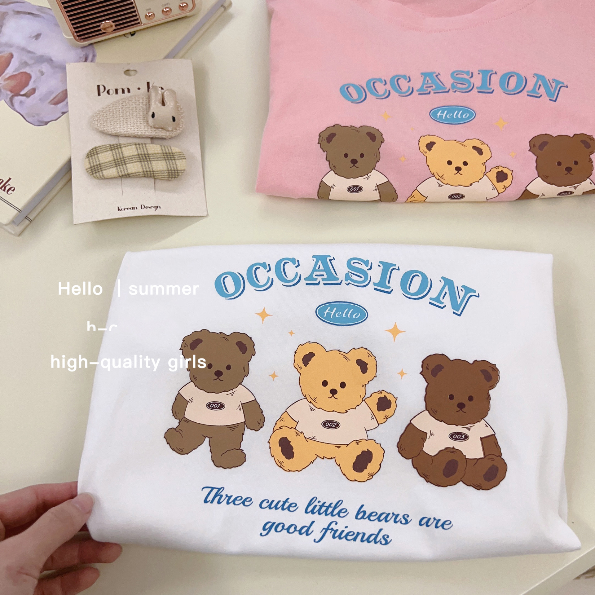 Cute Bear Cartoon Kids' Short Sleeve T-Shirt for Boys and Girls — image 7