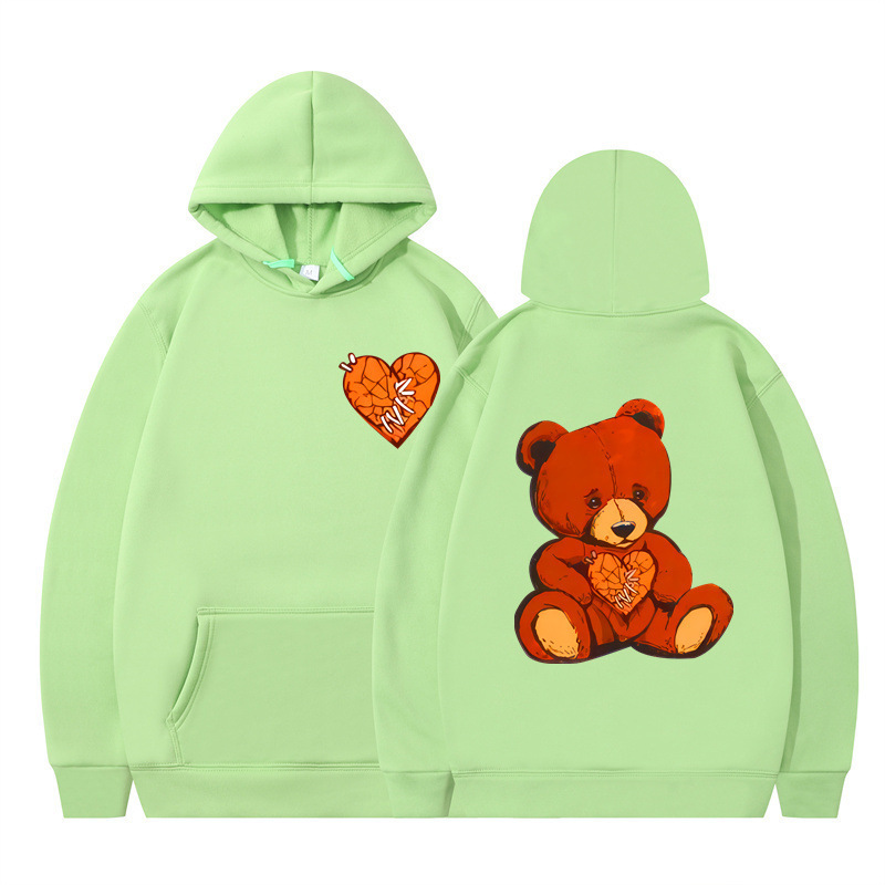 Style Teddy Print Long Sleeve Hooded Sweatshirt — image 21