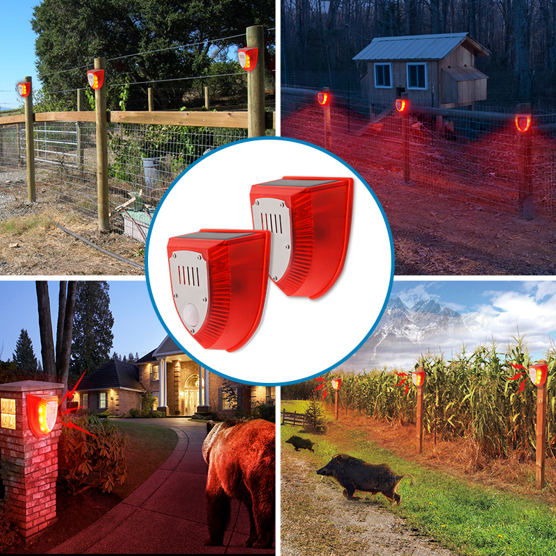 Solar Alarm Light Magnetic Pull Wire Alarm No False Alarm Farm Orchard Anti-Theft Wild Boar Animal Driver — image 2