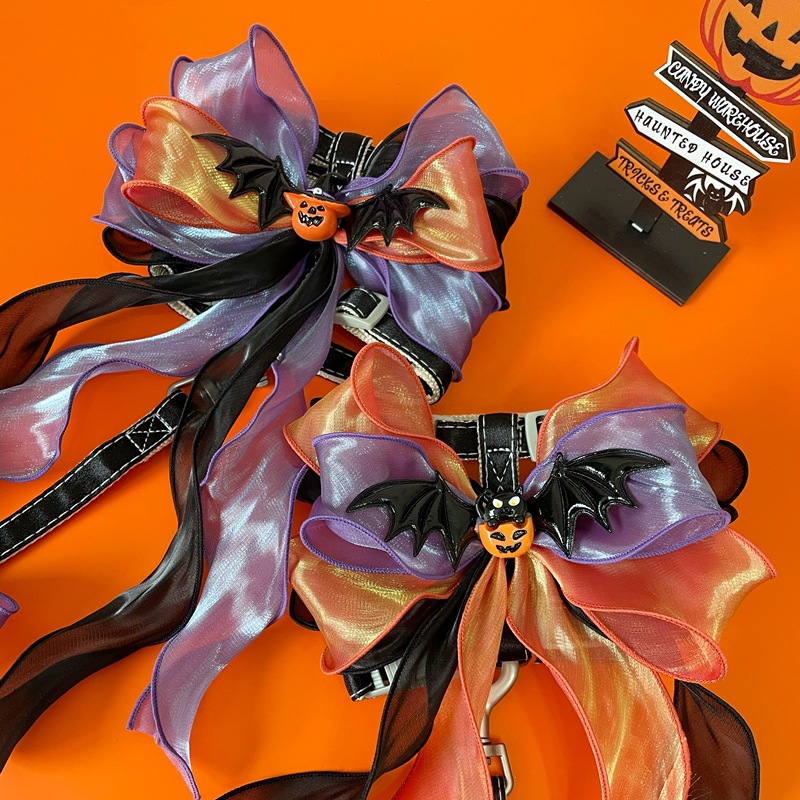 Halloween Cat Dog Ribbon Leash Adjustable Figure-eight Chest Harness Costume Photography Props — image 3
